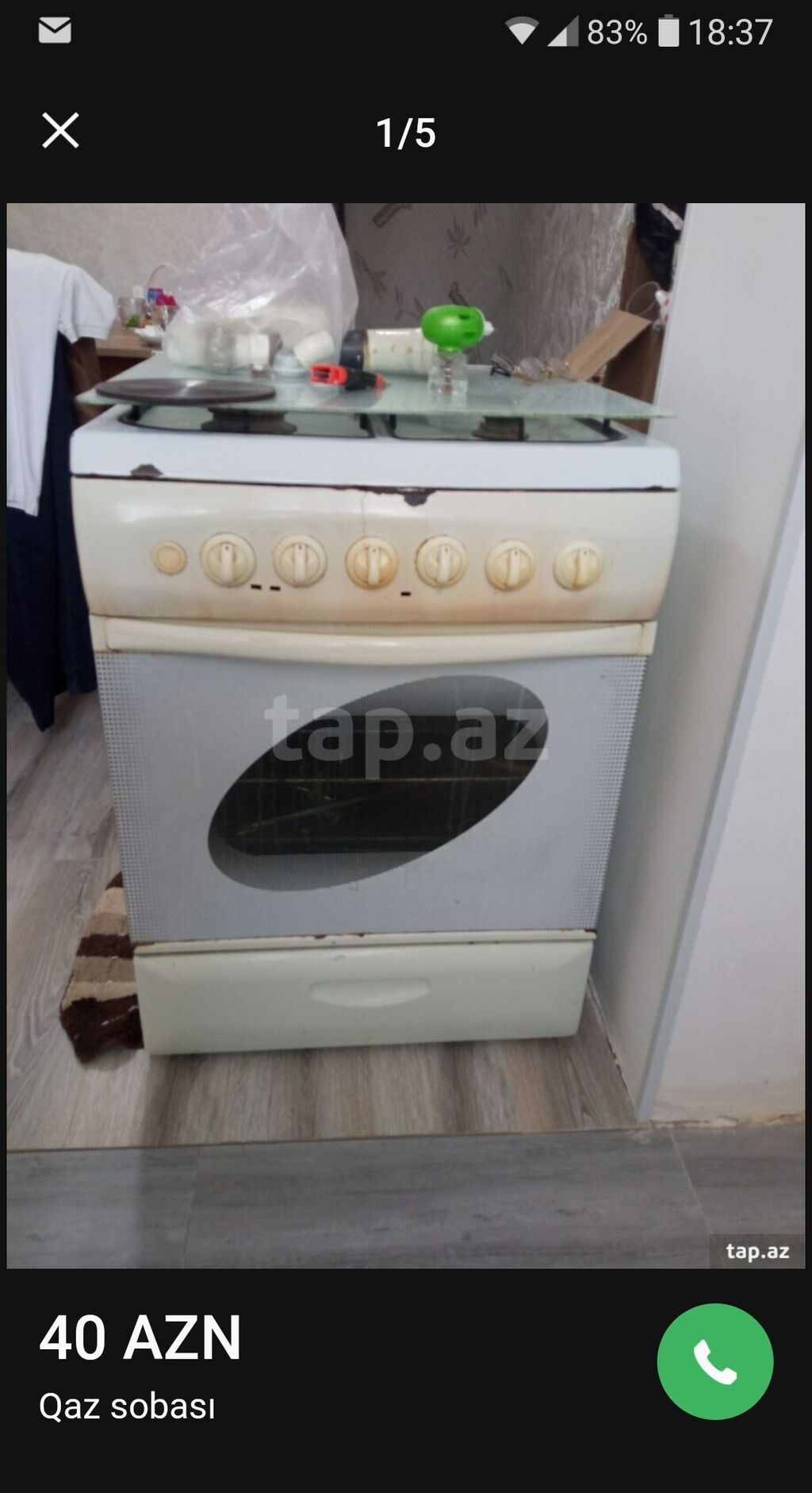 Qaz sobası – 4 gözlü, şüşə qapaqlı üst hissə - Üst hissə: 4 qaz ocağı — Plitələr, Bakı (3)
