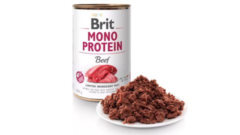 İtlər üçün konserv Brit Mono Protein Beef, bulyonda tikələr, 400 q — Bakı