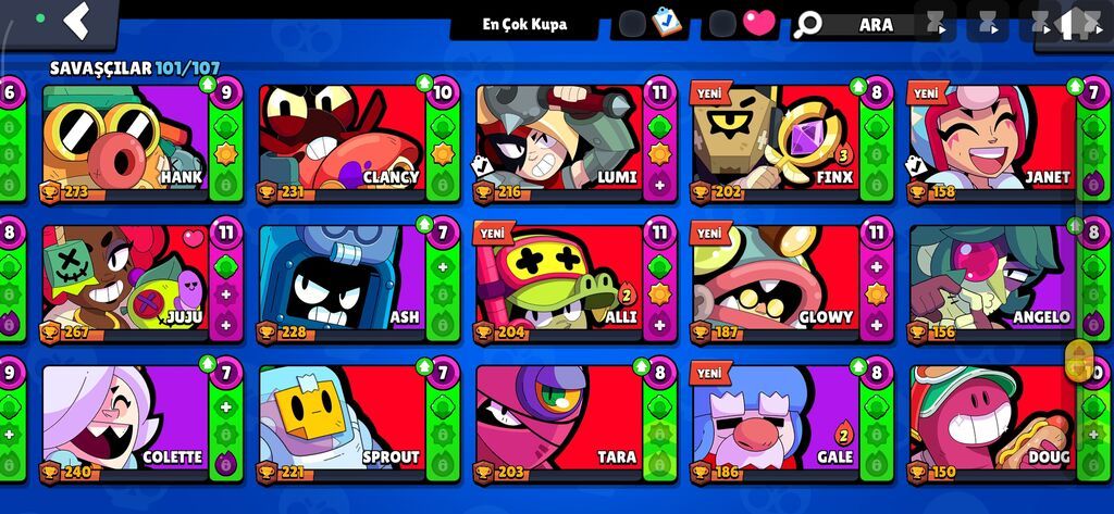 Brawl Stars oyun hesabı - Kupa: 41,049 - Savaşçılar: 101/107 açıq — Şəxsi əşyalar, Bakı (3)