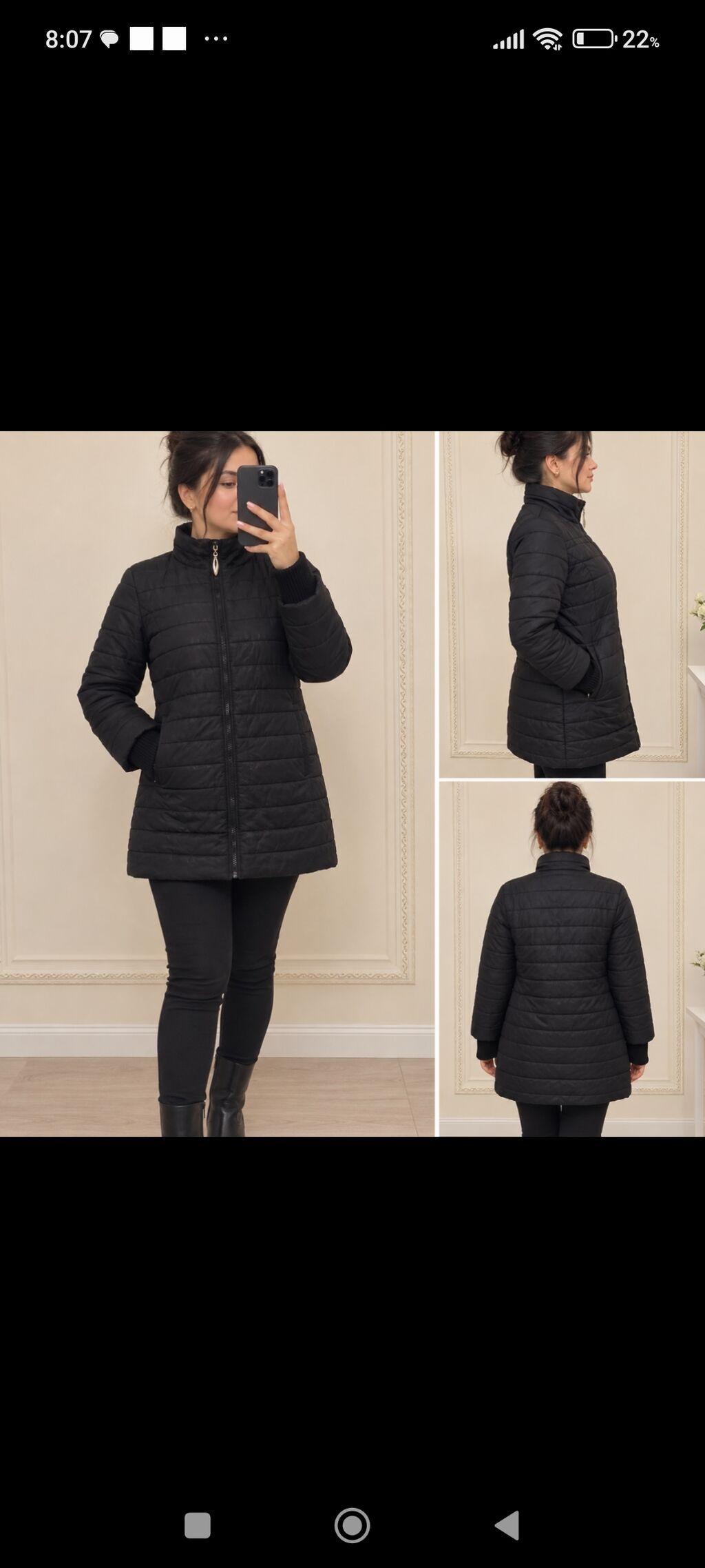 Qadınlar üçün qara rəngli qışlıq/soyuq hava pencəyi - Model: düz — Jaketlər, Masazır