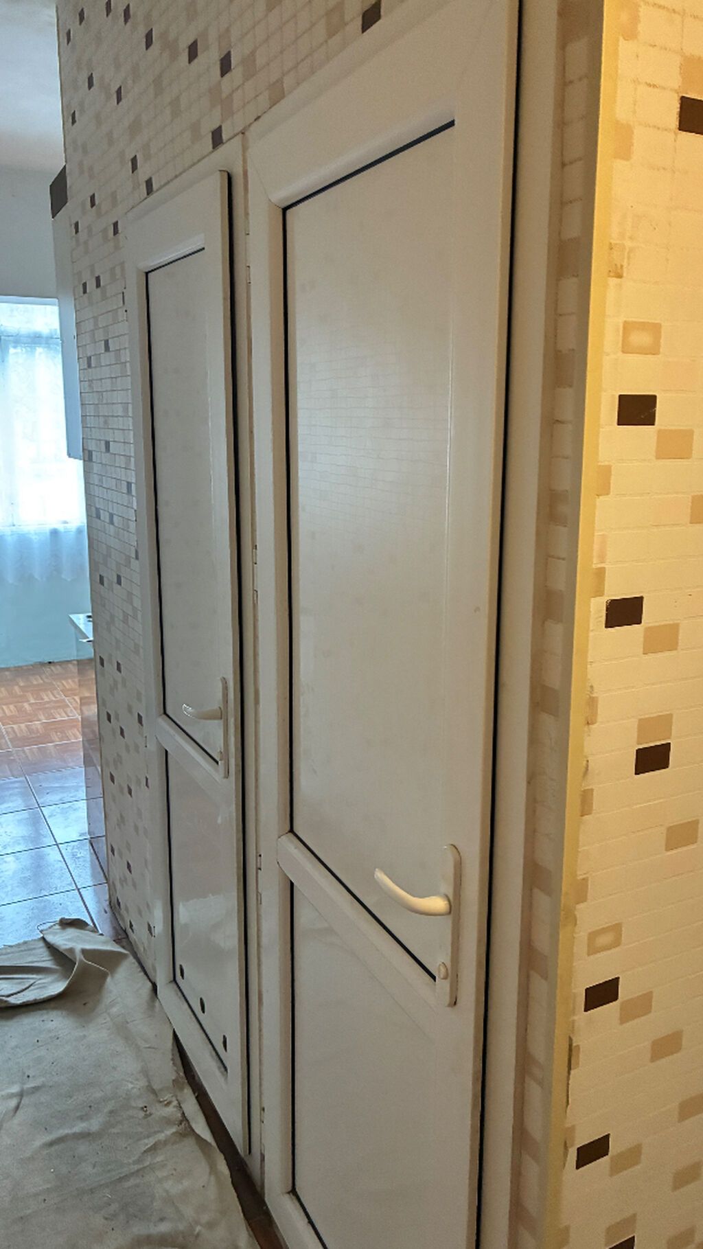 Taxta otaq qapıları və ağ PVC qapı dəsti - Material: massiv ağacdan — Pəncərələr, qapılar, balkonlar, Bakı (3)