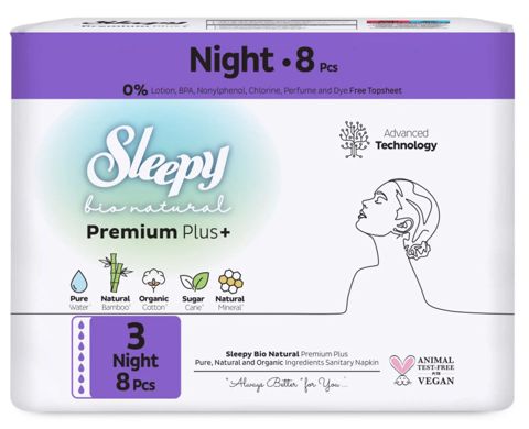Gigiyenik bezlər Sleepy Bio Natural Premium Plus Normal, 8 əd — Bakı