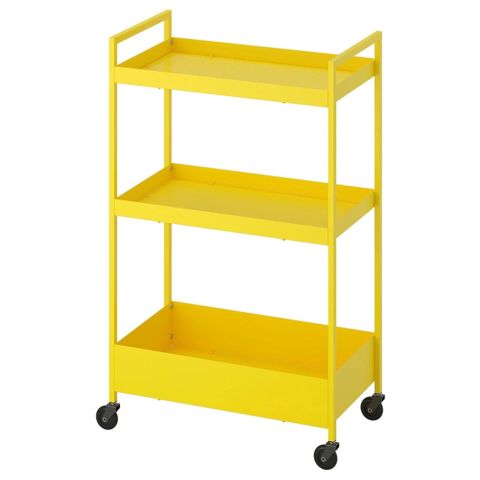 Təkərli rəf IKEA Nıssafors, polad, sarı, 30x50.5x83 sm — Bakı