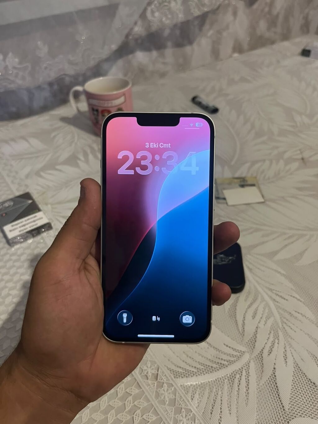 IPhone 13, Ağ, Face ID — Apple iPhone, Pirəkəşkül (5)