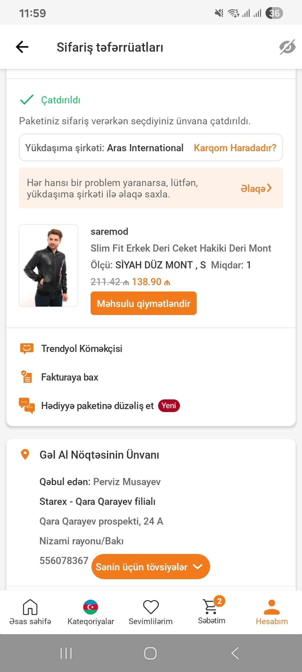 Saremod markasinin tebii deri godekcesi.Trendyoldan alinib.Qara — Kurtkalar, Bakı (3)