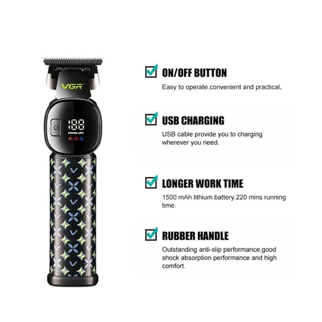 Trimmer VGR 185 1600MAH 6500RPM Keramik bıcaqlı Cord/Cordless LED Displey — Gözəllik və səhiyyə, Bakı (5)