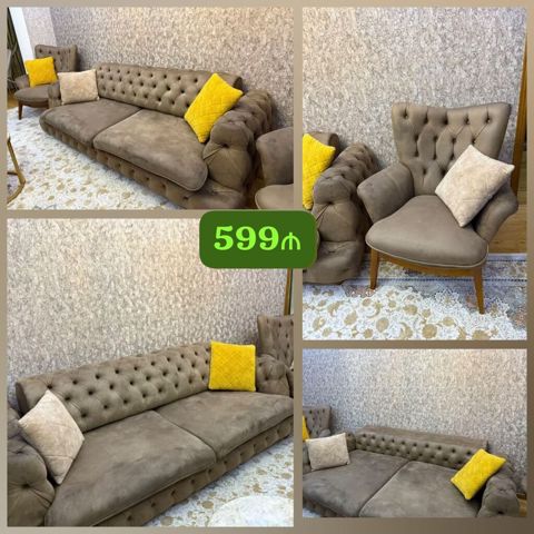Divan kreslo dəsti satılır 599₼. ideal vəziyyətdə. heç bir problemi — Bakı
