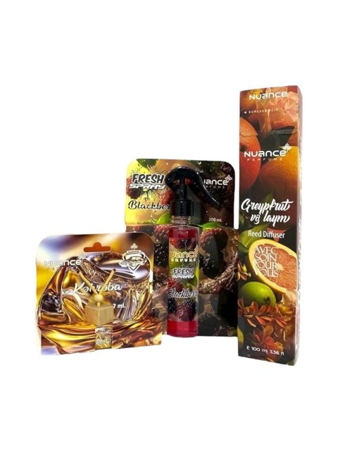 Ətirlər üçün tam hədiyyə dəsti 3-lü - Qreypfrut-BlackBerry-Kəhrəba-2253 — Bakı