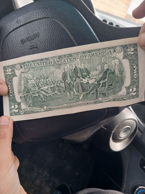 ABŞ 2 dollar banknotu - Növ: United States of America 2 Dollars (arka — Qobu