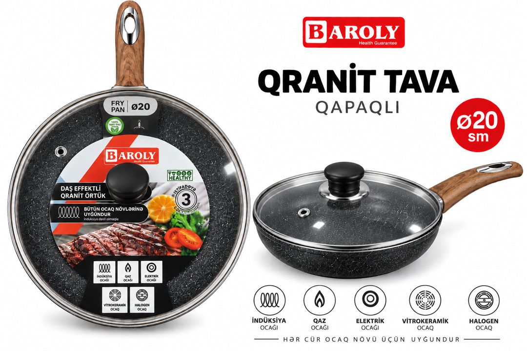 Tava Baroly, qranit, qara, 20 sm — Mallar, Bakı