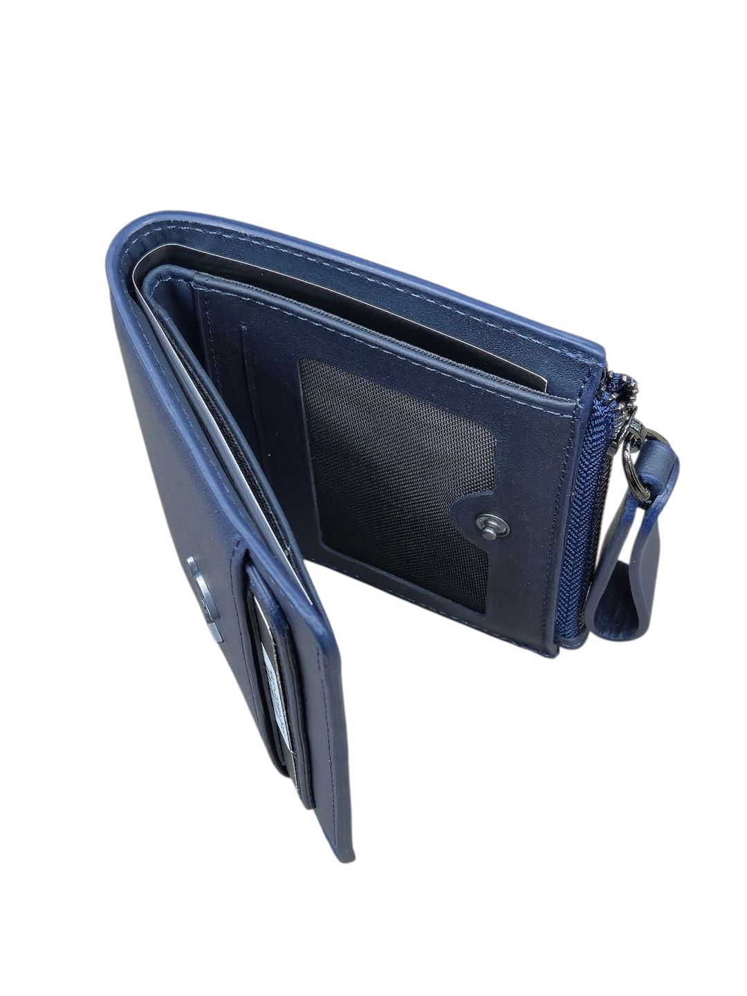 Qadınlar üçün pulqabı, təbii dəri, göy, 6 kart bölməsi, 9x12.5 sm, Türkiyə istehsalı - Grande_2815_Blue — Mallar, Bakı (3)