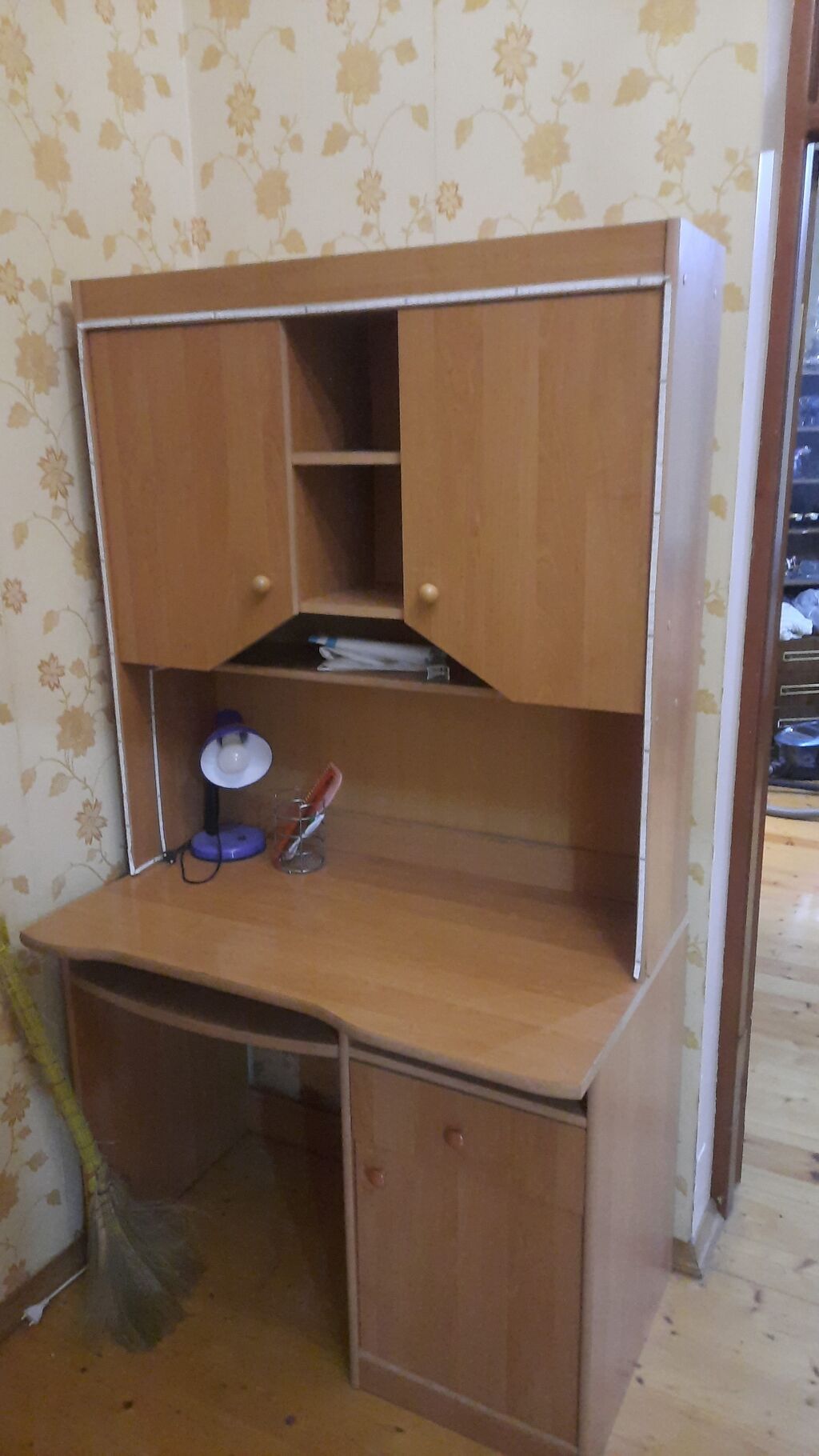 Düz masa, Polkalı, Siyirməli, Teksturalı laminat, Zəmanətsiz, Kredit yoxdur — Kompüter masaları və kresloları, Bakı (3)