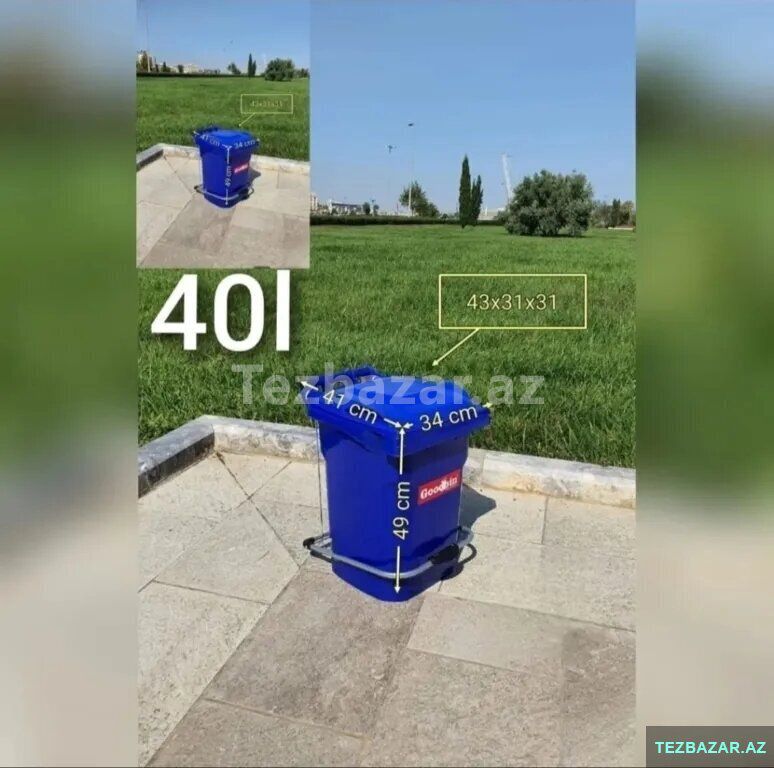 Zibilqabi Zibilvedresi Tullantiqablari goodbin tekerli pedal — Ev malları, Bakı (3)