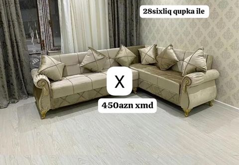 Künc divan dəsti - Künc forması: L-şəkilli, iki hissədən ibarət — Bakı