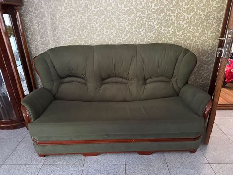 Yaşıl rəngli yumşaq dəst – 3 yerlik divan + 2 ədəd kreslo - Üslub — Bakı
