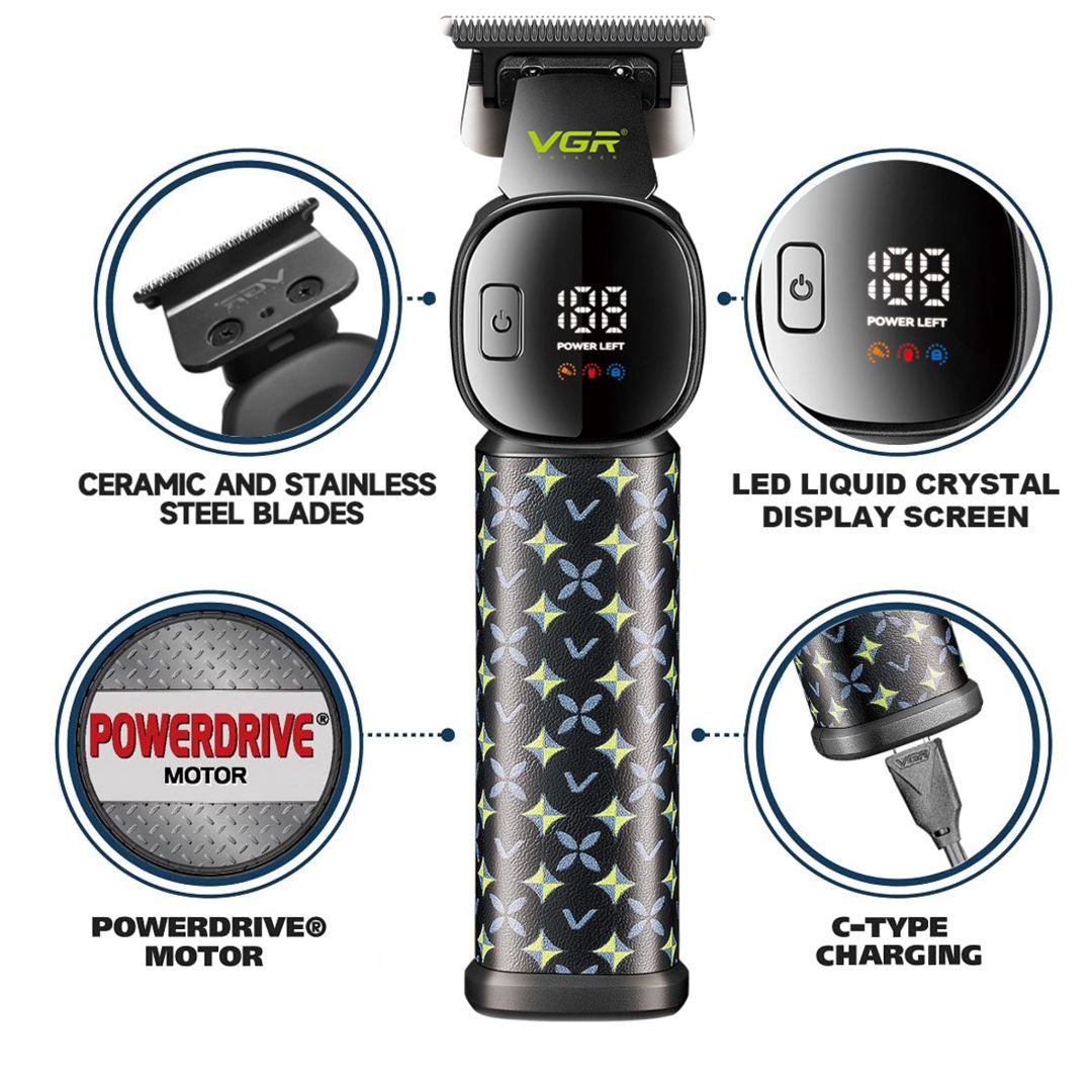 Trimmer VGR 185 1600MAH 6500RPM Keramik bıcaqlı Cord/Cordless LED Displey — Gözəllik və səhiyyə, Bakı (4)