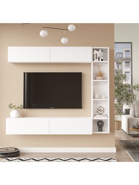 Tv stend 054-1, 144x169 sm, ağ — Bakı
