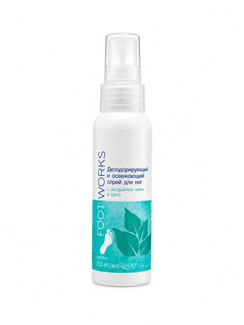Dezodorant ayaqlar üçün Avon Foot Works nanə və aloe vera ilə 100 ml — Bakı