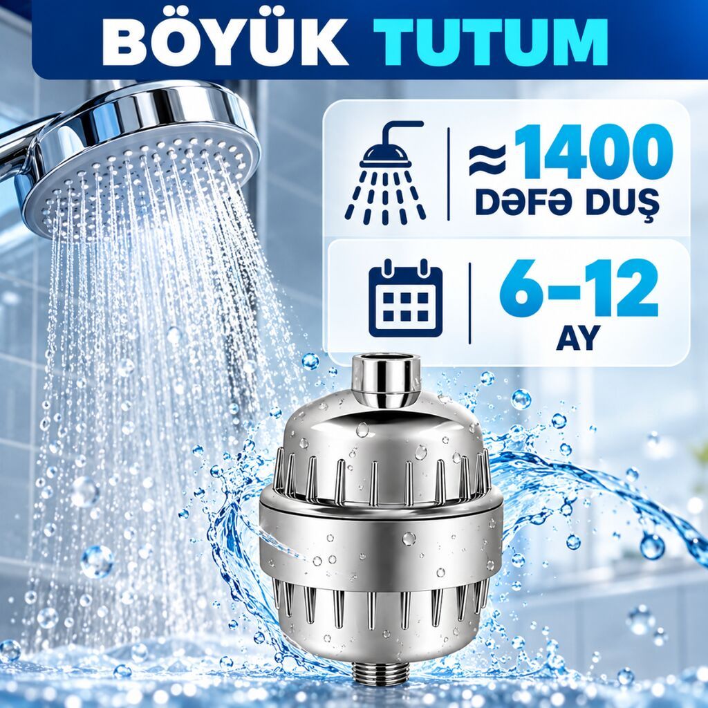 Ecolux Duş Filtri – Təmiz və Komfortlu Duş Duş filtri suyun — Su filtirləri və nasosu, Bakı (5)