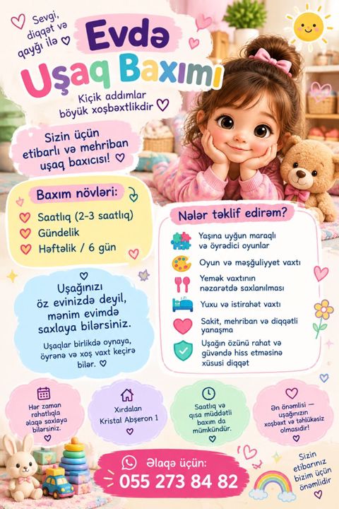 Xirdalanda öz evimde uşağa baxıram, saat ferqli yoxdu. Uşağın — Bakı