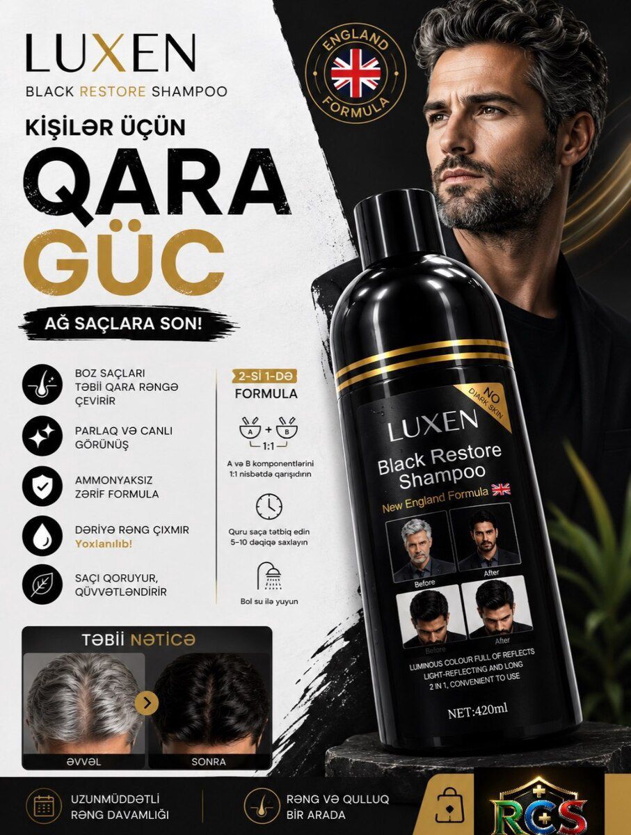 Saç qaraldan şampun Luxen Black Restore 420 ml — Gözəllik və səhiyyə, Bakı (2)
