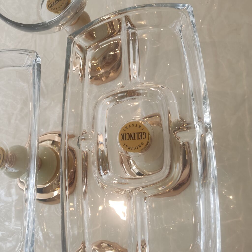 Teze karobkasında 4 lü dest.Gelinck Original Crystal şirniyyat-servis — Süfrə qabı, Masazır (4)