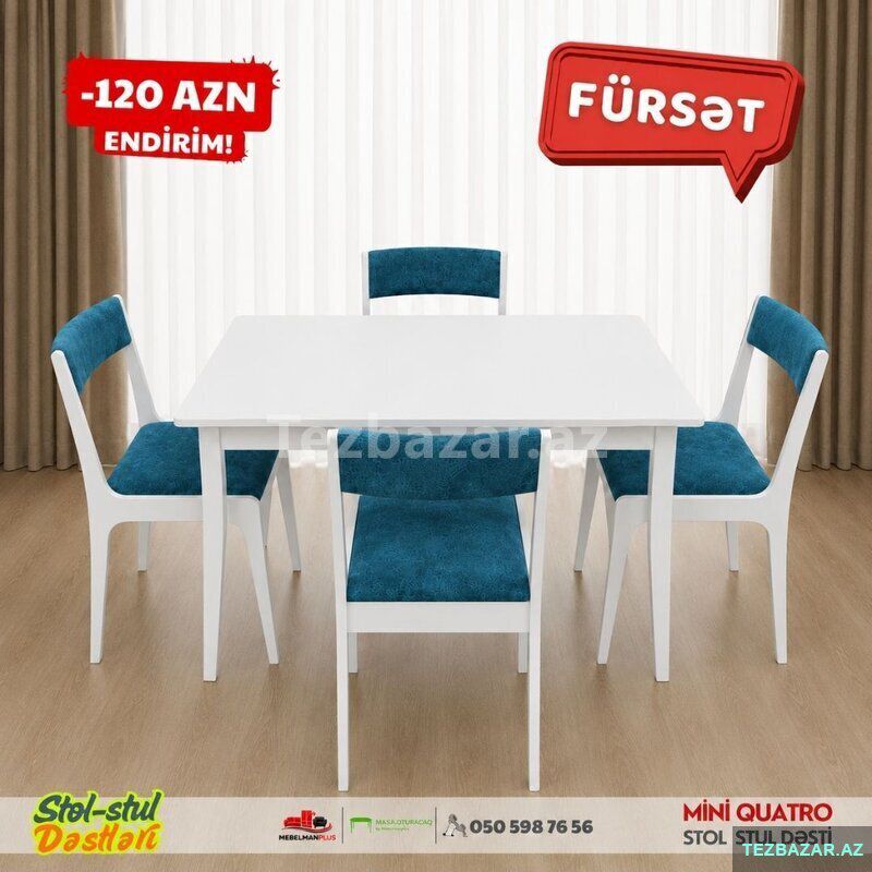 Mini Quatro stol stul dəsti super Endirimlə — Mebel, Bakı (4)