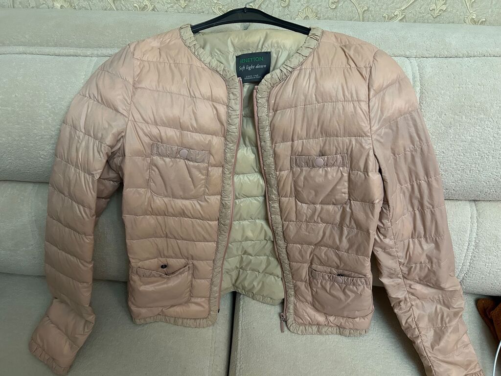 Benetton “Soft Light Down” qadın yüngül kurtka - Rəng: pudra/çəhrayı — Jaketlər, Bakı