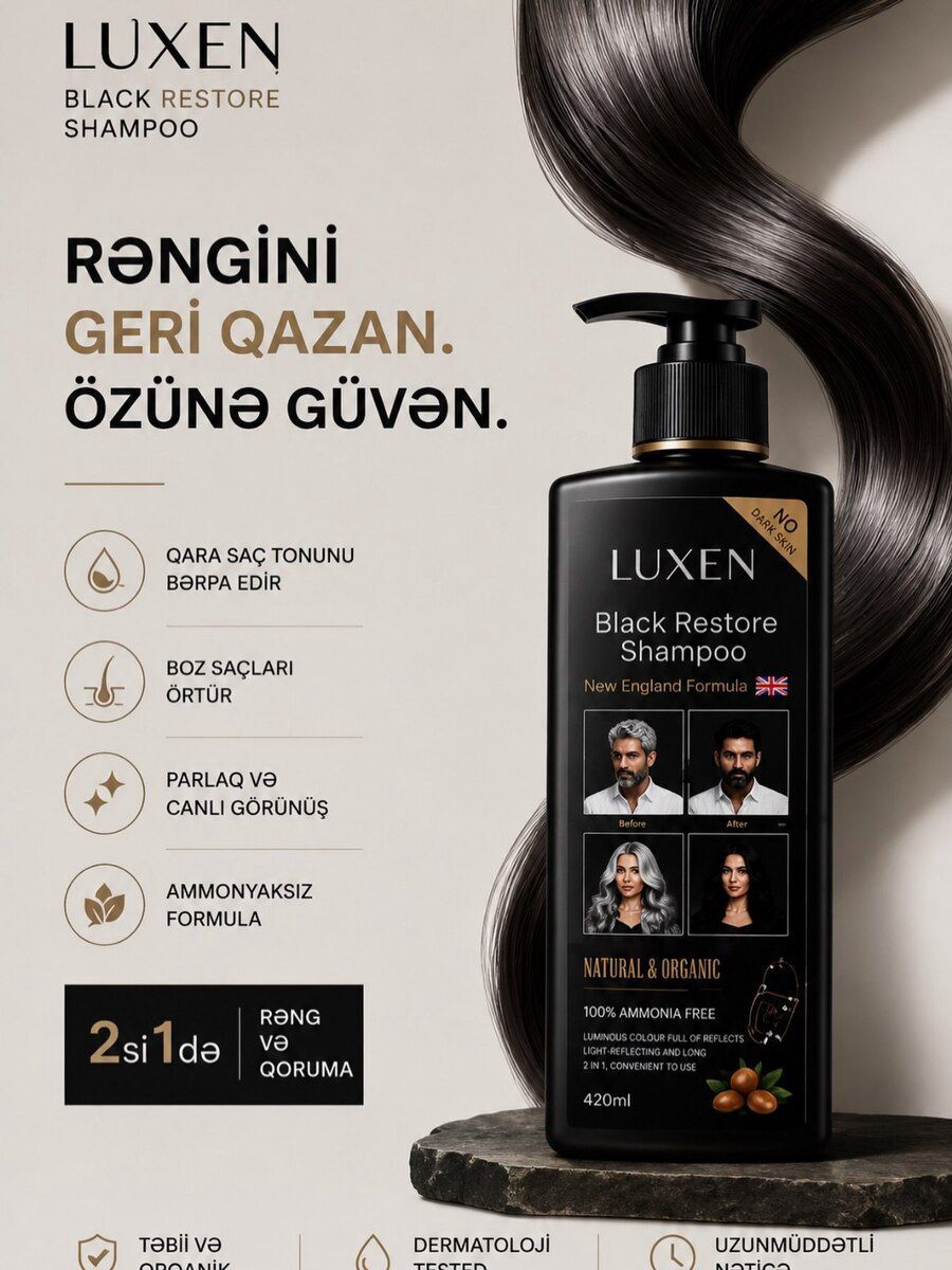 Saç qaraldan şampun Luxen Black Restore 420 ml — Gözəllik və səhiyyə, Bakı (7)