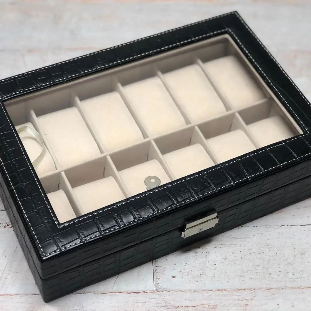 Saat üçün orqanayzer vm057, 12 bölməli, dəri, qara, 30x20x8 sm — Mallar, Bakı