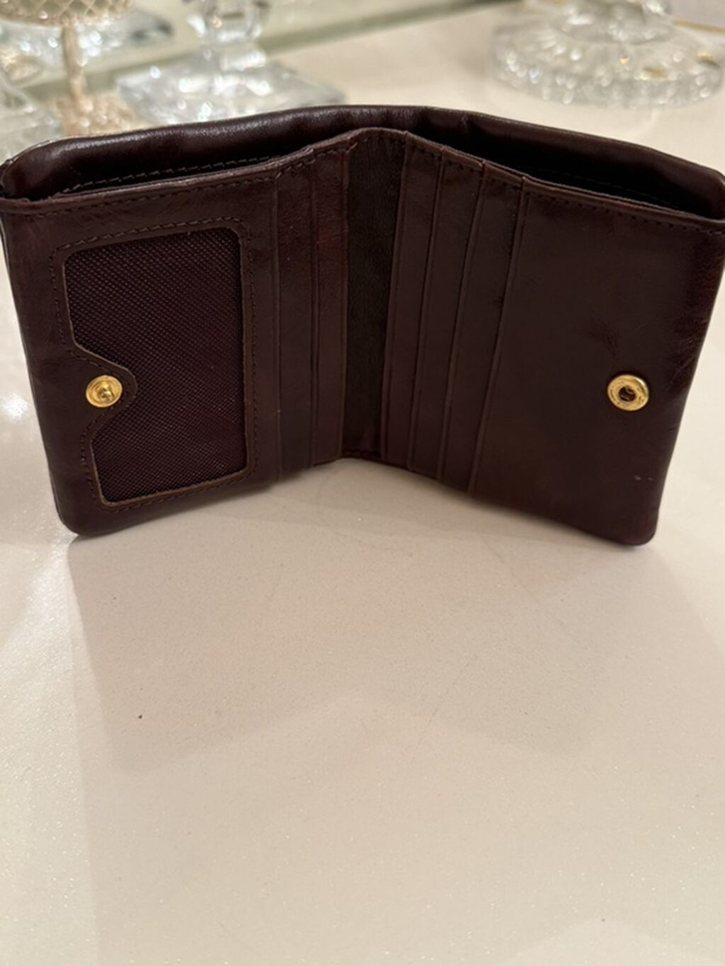 Tünd qəhvəyi rəngdə dəri pulqabı - Material: yumşaq təbii dəri — Cüzdanlar və vizit kartlıqları, Bakı (4)