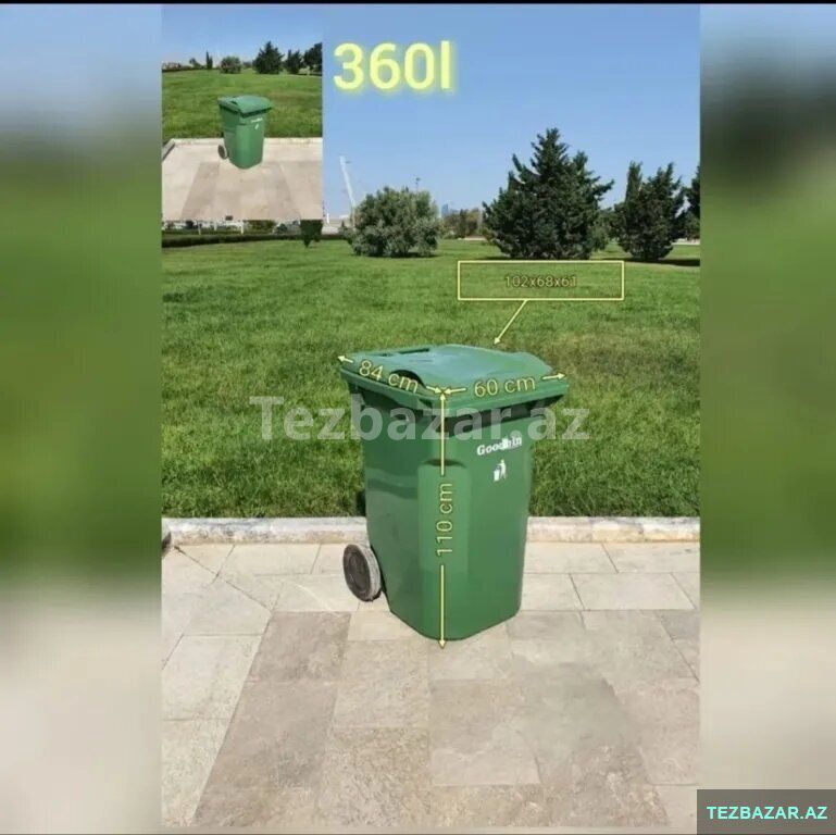 Zibilqabi Zibilvedresi Tullantiqablari goodbin tekerli pedal — Ev malları, Bakı (9)