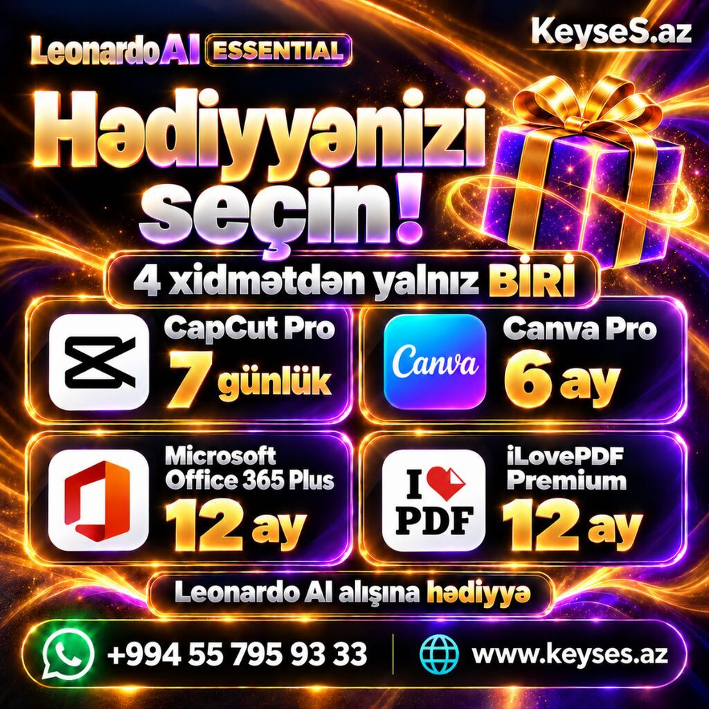 Leonardo AI Essential — 15 AZN Hədiyyə ilə İdeyanızı yazın, şəklə — Proqramlar, Bakı (2)