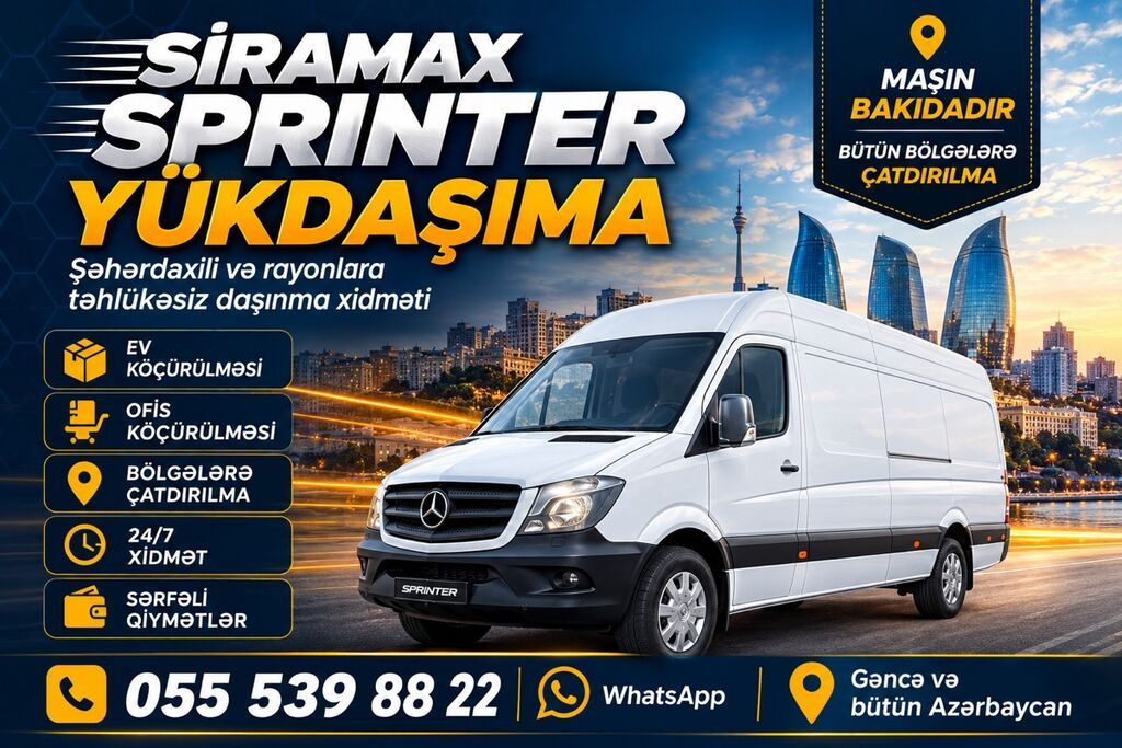 Sıramax Sprinter yükdaşıma xidməti - Şəhərdaxili və rayonlara — Yük daşıma xidmətləri, Gəncə (2)