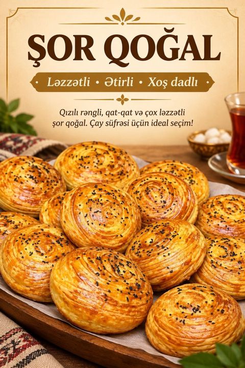 Şor Qoğal – ləzzətli, ətirli, xoş dadlı. Qızılı rəngli, qat-qat və çox — Xırdalan