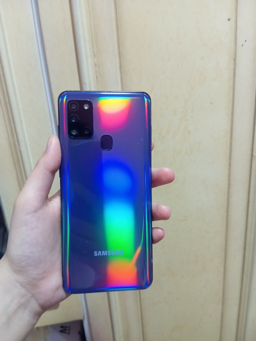 Samsung Galaxy A21S, rəng - Mavi, Barmaq izi — Samsung, Pirəkəşkül (2)