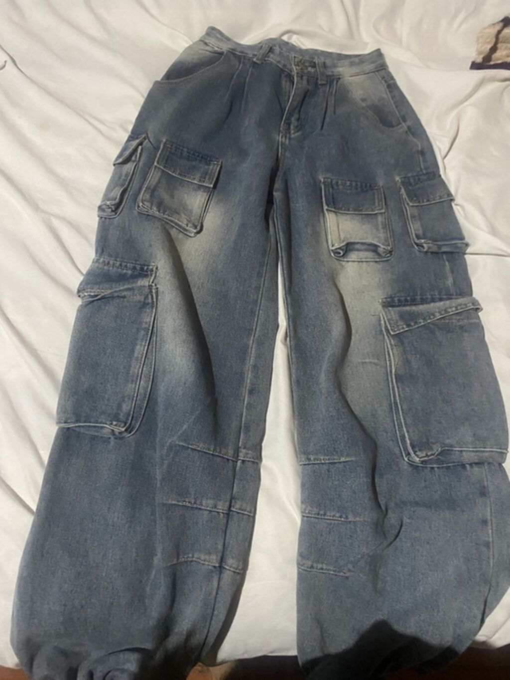 Unisex “cargo” cins şalvar endirim olacagg - Model: geniş — Uşaq geyimi, Bakı (2)