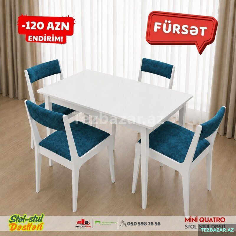 Mini Quatro stol stul dəsti super Endirimlə — Mebel, Bakı (2)
