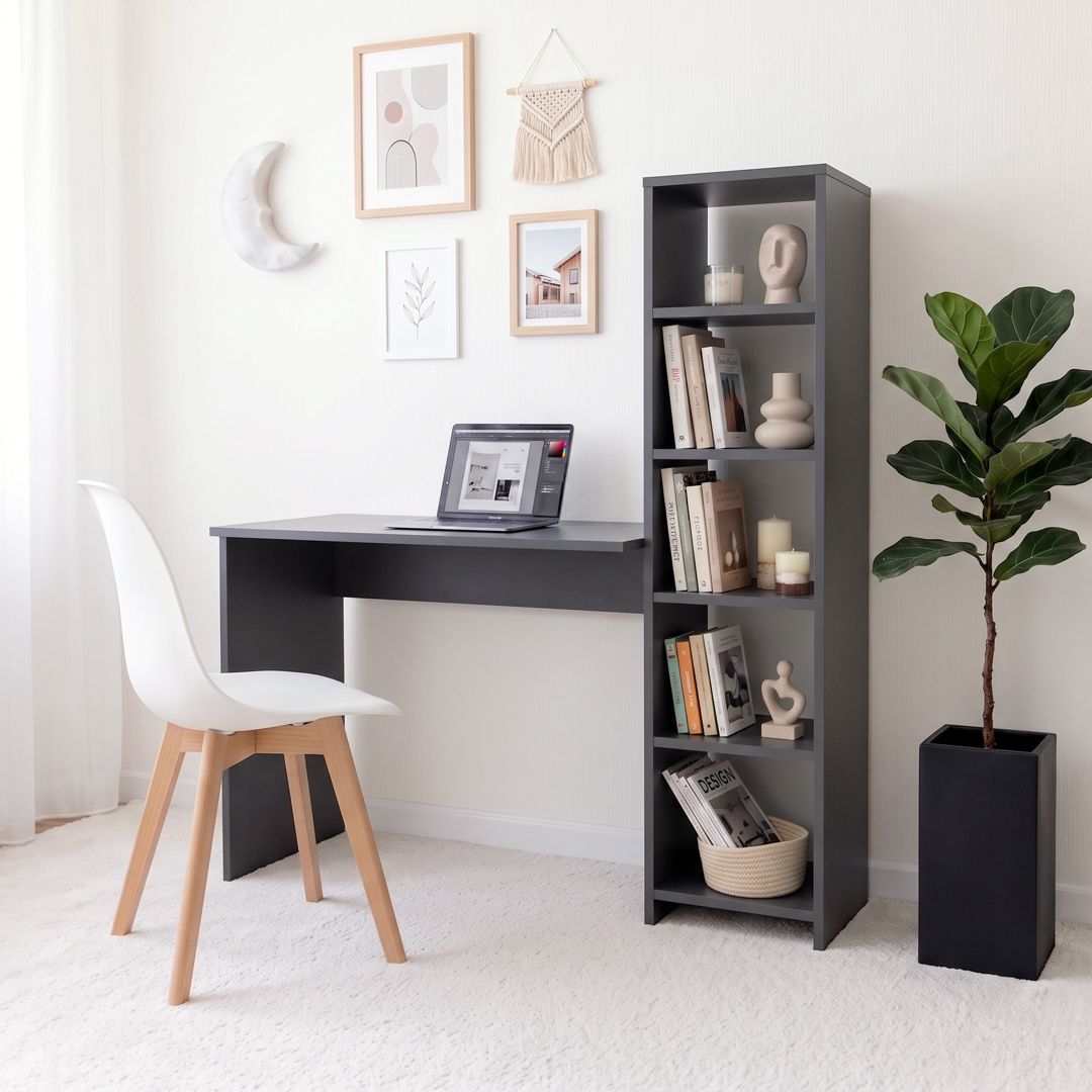 Yazı masası Unika 4-4, Ldsp, antrasit, 140x110x45 sm — Mallar, Bakı