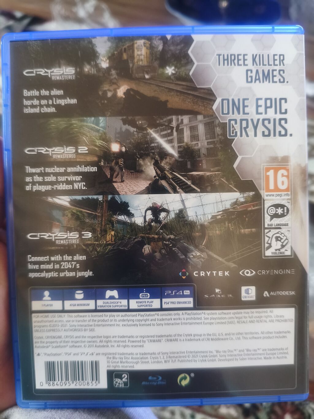 PS4 oyun diski: Crysis Remastered Trilogy - Platforma: PlayStation 4 — Konsol oyunları, Digah (2)