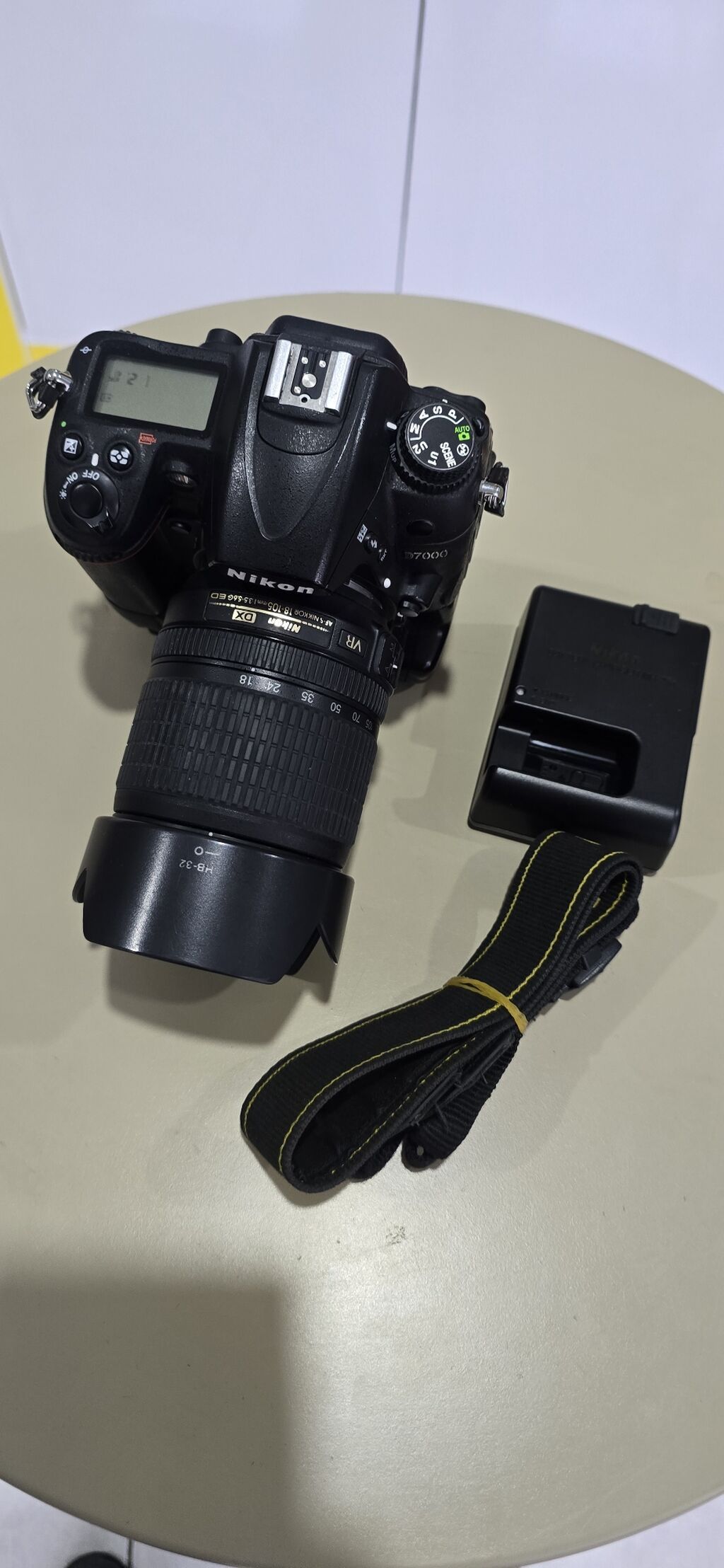 Nikon D7000/18-105 abiyektiflə + Qrip adaptr,batareka remen — Fotoaparat, Şəki (2)