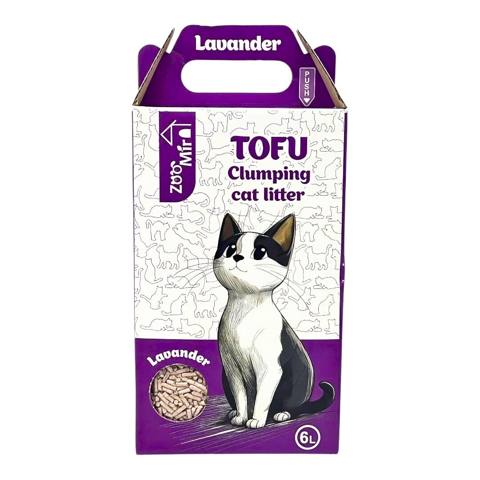 Pişiklər üçün topalanan doldurucu Zoomir Tofu, lavanda ətirli, 6 l — Baku