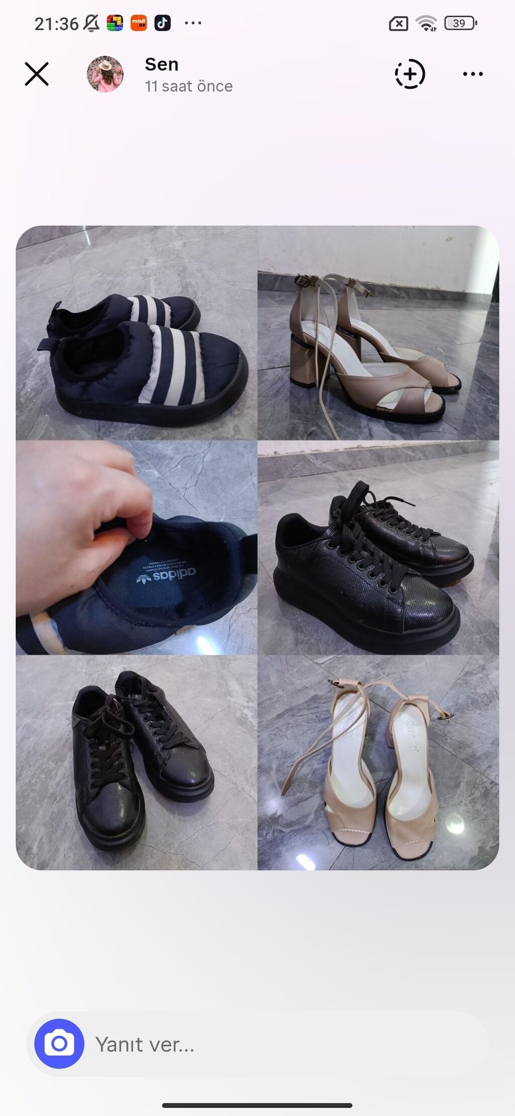 Adidas, Ölçü: 37, rəng - Qara, İşlənmiş — Krosovka, Bakı