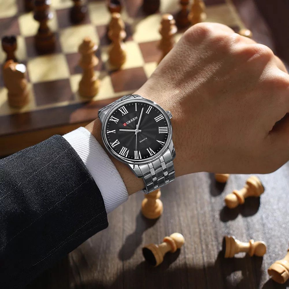 Kişi qol saatı Curren 8422 silver black — Mallar, Bakı (2)