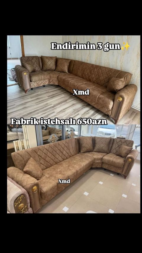 Künc divan – fabrik istehsalı - Model: künc (L formalı) geniş — Bakı