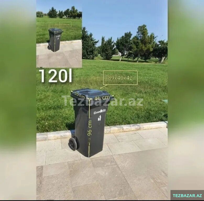 Zibilqabi Zibilvedresi Tullantiqablari goodbin tekerli pedal — Ev malları, Bakı (7)