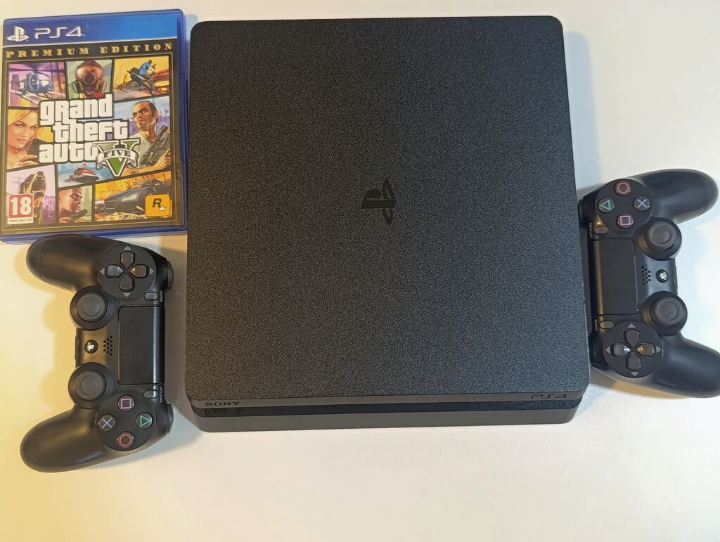 PS4 slim 1TB əla vəziyətdə +2pult +20oyun Cihaz Avropadan qəlib, zavod — Oyun konsolları, Bakı (3)