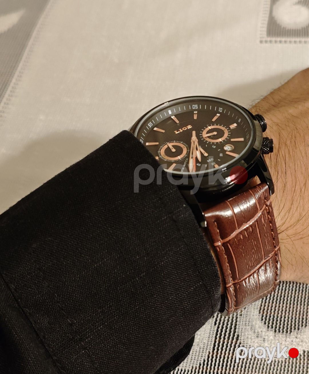 Lıge Chronograph Saat — Dəri Kəmər — Qol saatları, Bakı (2)