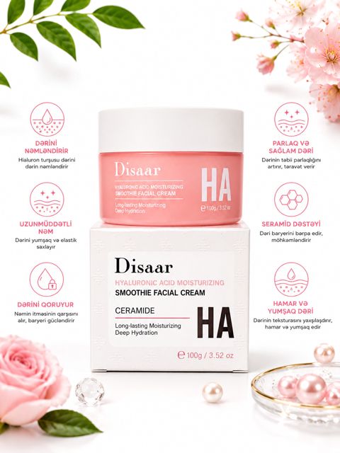 Üz kremi Disaar Hyaluronic Acid Moisturizing Smoothie, 100 ml — Bakı