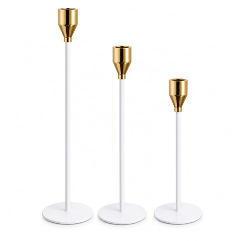 Şamdan dəsti 5516, metal, ağ/qızılı, 3 əd — Bakı